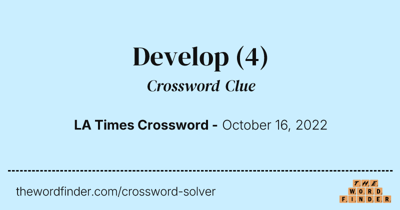 Develop crossword clue image