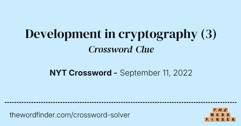 Development in cryptography crossword clue image