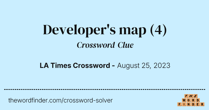 Developer's map crossword clue image