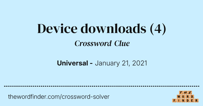 Device downloads crossword clue image
