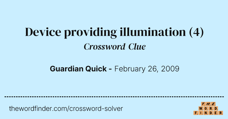 Device providing illumination crossword clue image