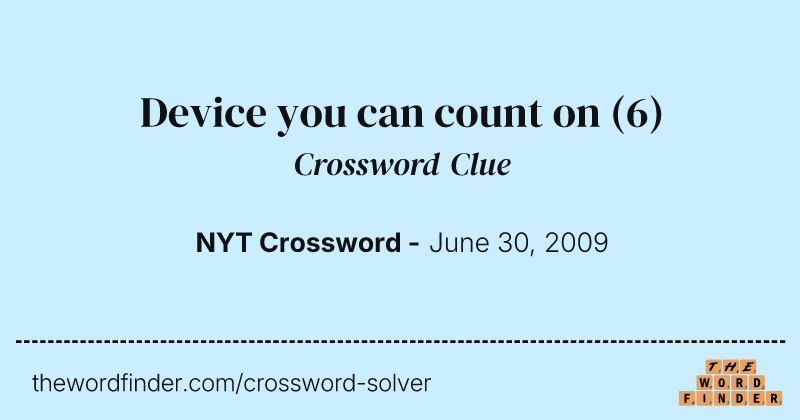Device you can count on crossword clue image