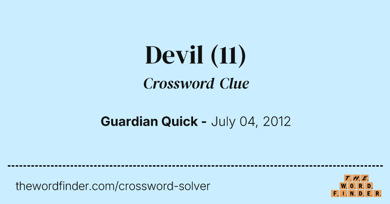 Devil crossword clue image