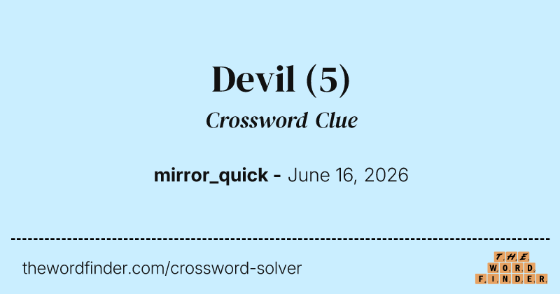 Devil crossword clue image