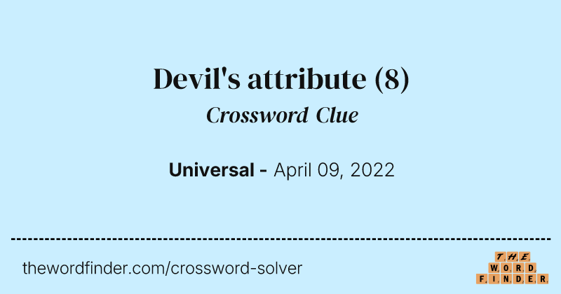 Devil's attribute crossword clue image