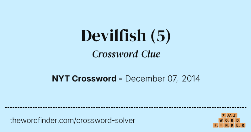 Devilfish crossword clue image