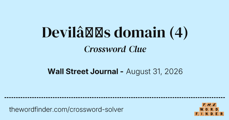 Devil’s domain crossword clue image