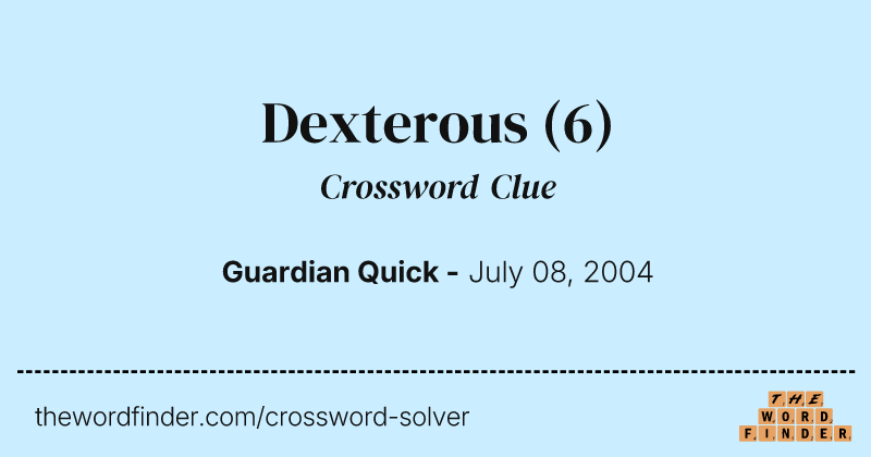 Dexterous crossword clue image