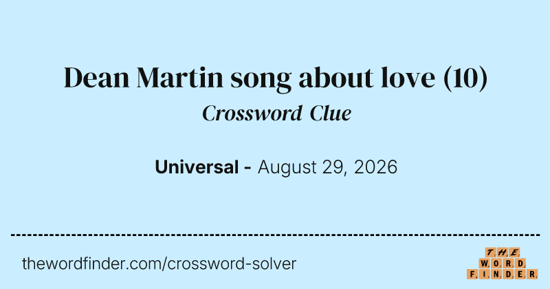 Dean Martin song about love crossword clue image