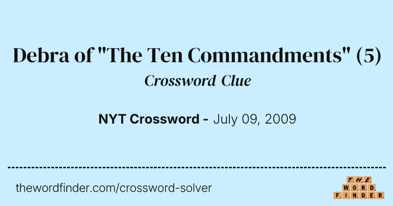 Debra of "The Ten Commandments" crossword clue image