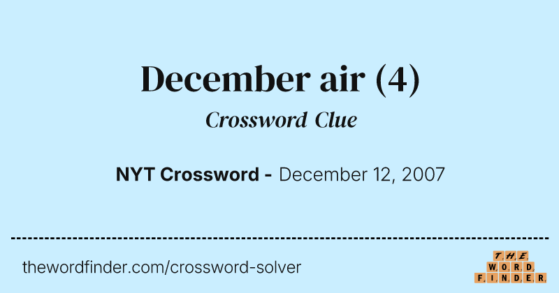 December air crossword clue image