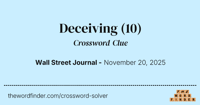 Deceiving crossword clue image