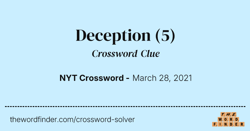 Deception crossword clue image