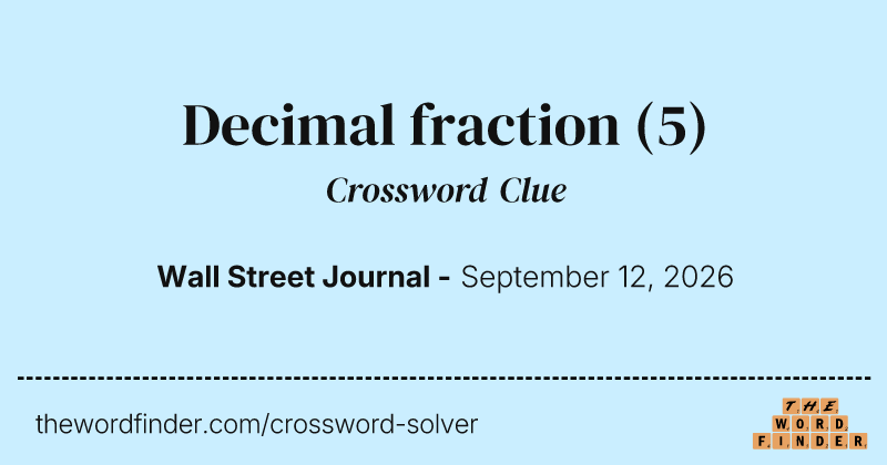 Decimal fraction crossword clue image