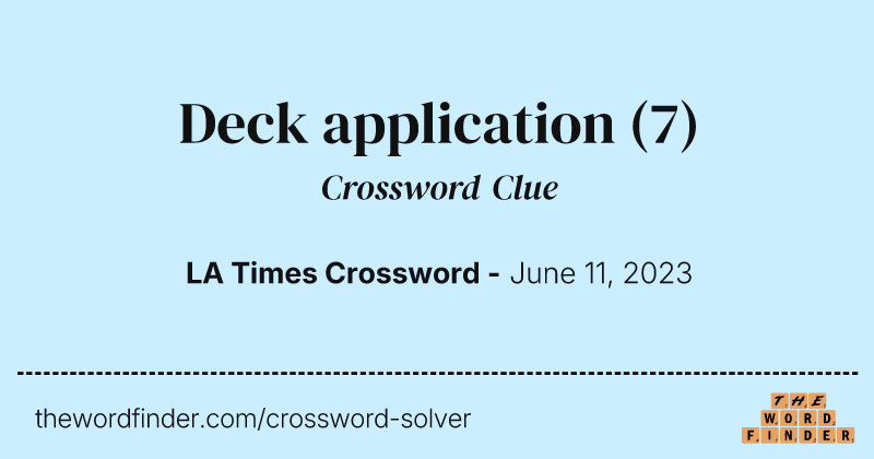 Deck application crossword clue image