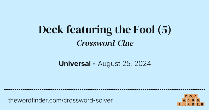 Deck featuring the Fool crossword clue image