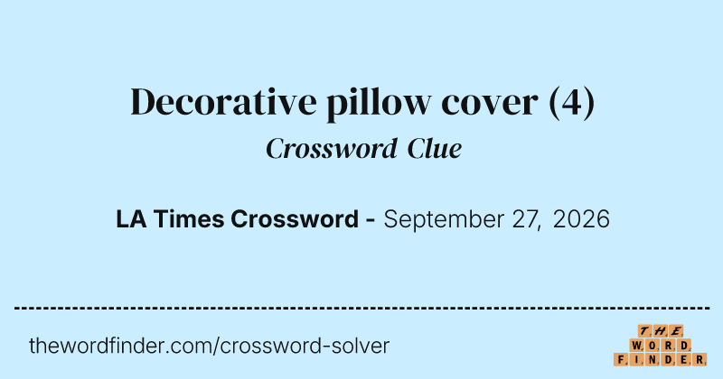Decorative pillow cover crossword clue image