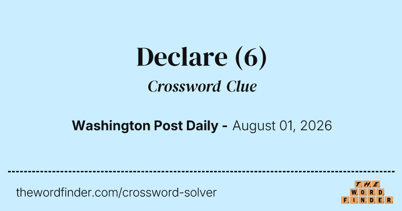 Declare crossword clue image