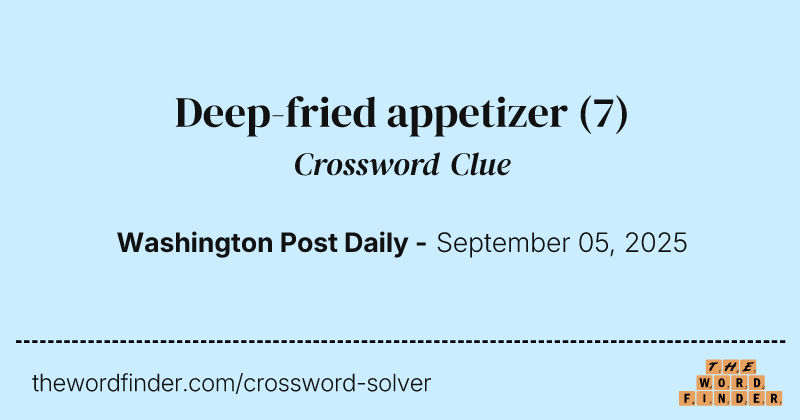 Deep-fried appetizer crossword clue image