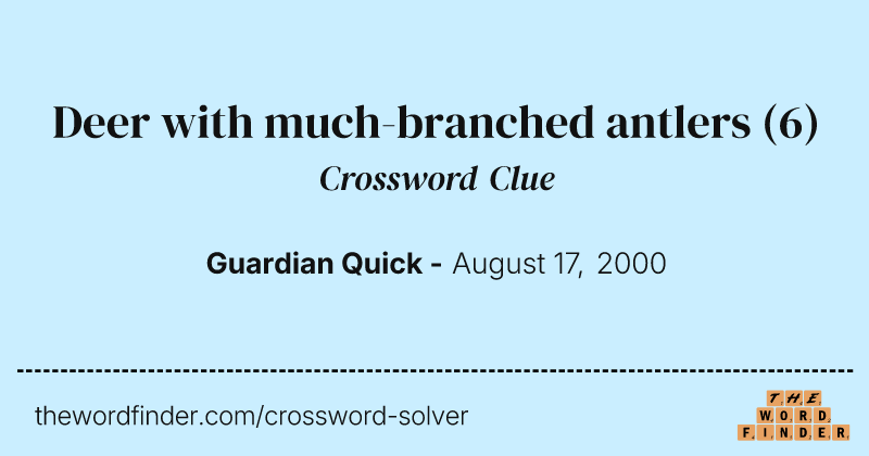 Deer with much-branched antlers crossword clue image