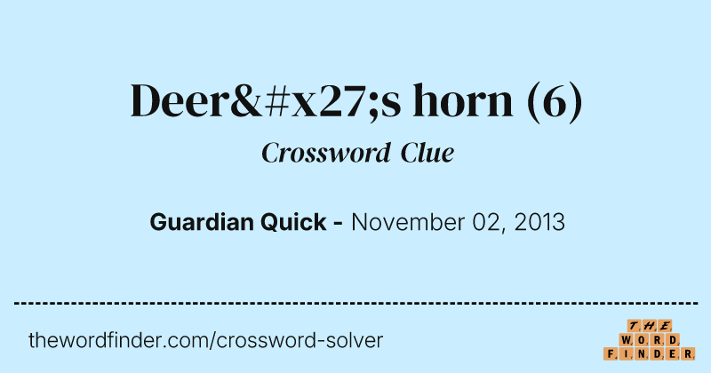 Deer's horn crossword clue image