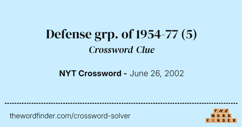 Defense grp. of 1954-77 crossword clue image
