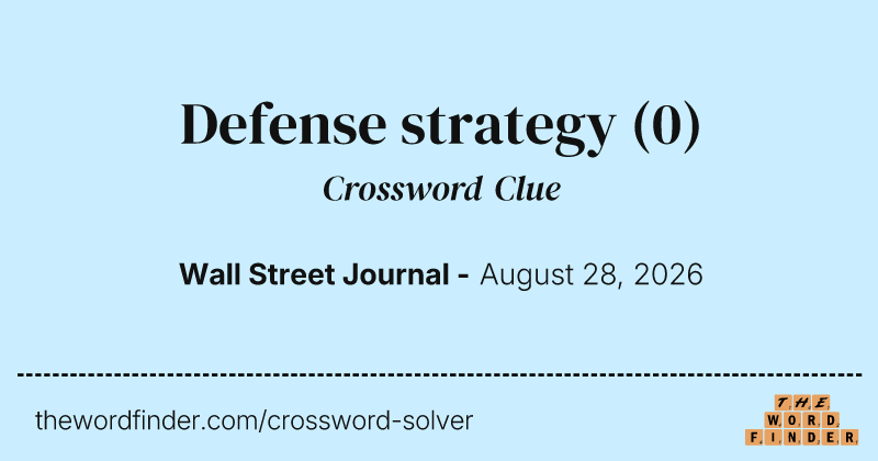 Defense strategy crossword clue image