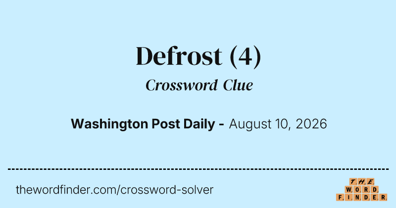Defrost crossword clue image