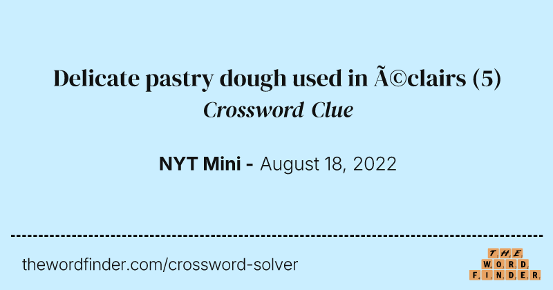 Delicate pastry dough used in éclairs crossword clue image