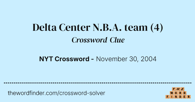 Delta Center N.B.A. team crossword clue image