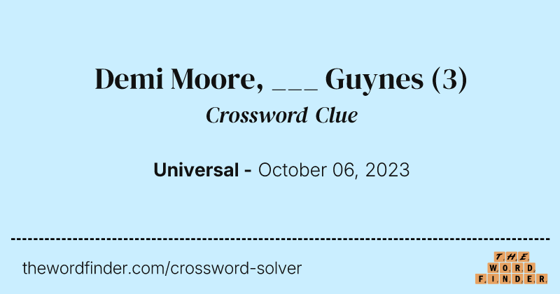 Demi Moore, ___ Guynes crossword clue image