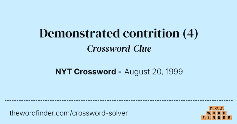 Demonstrated contrition crossword clue image