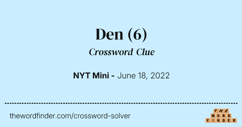 Den crossword clue image