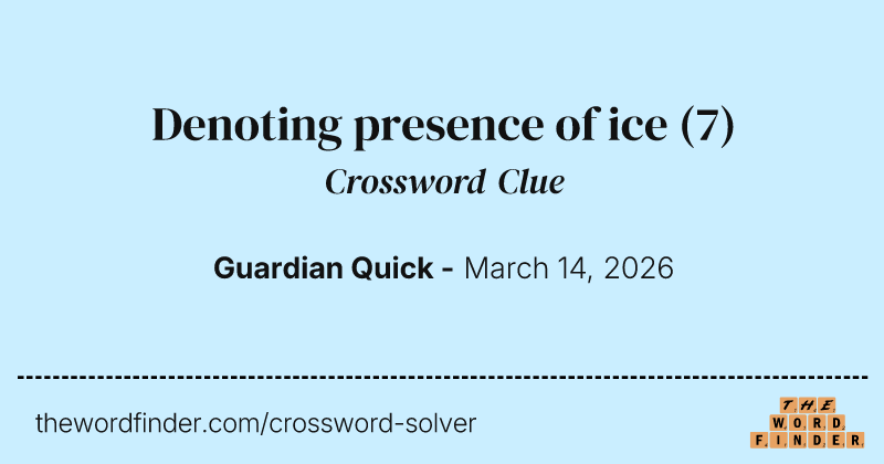 Denoting presence of ice crossword clue image