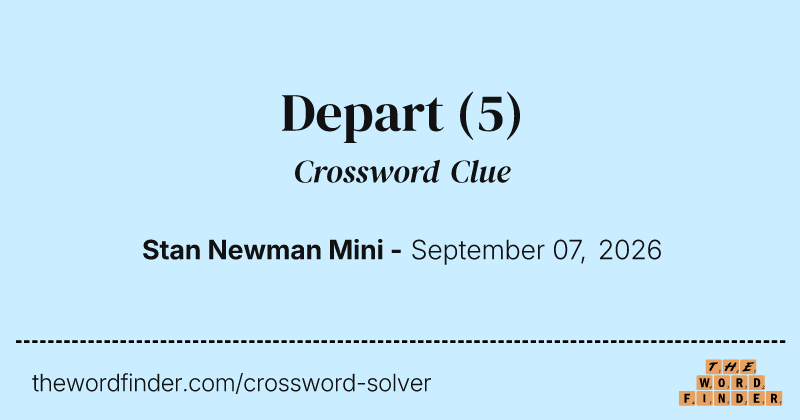 Depart crossword clue image