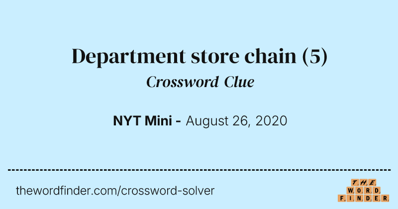Department store chain crossword clue image