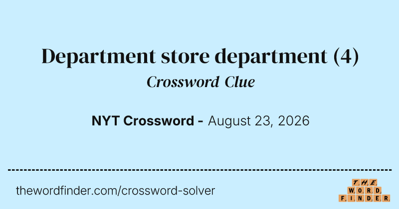 Department store department crossword clue image