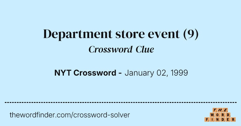 Department store event crossword clue image
