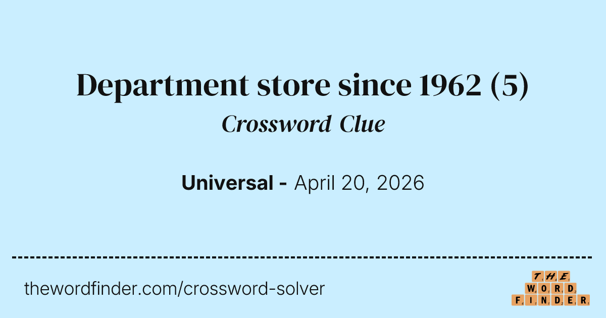 Job For A Department Store Model Crossword