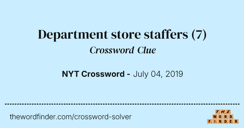 Department store staffers crossword clue image