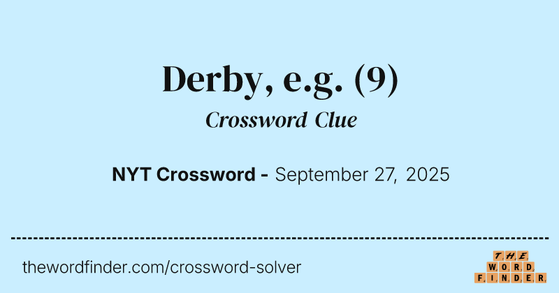 Derby, e.g. crossword clue image
