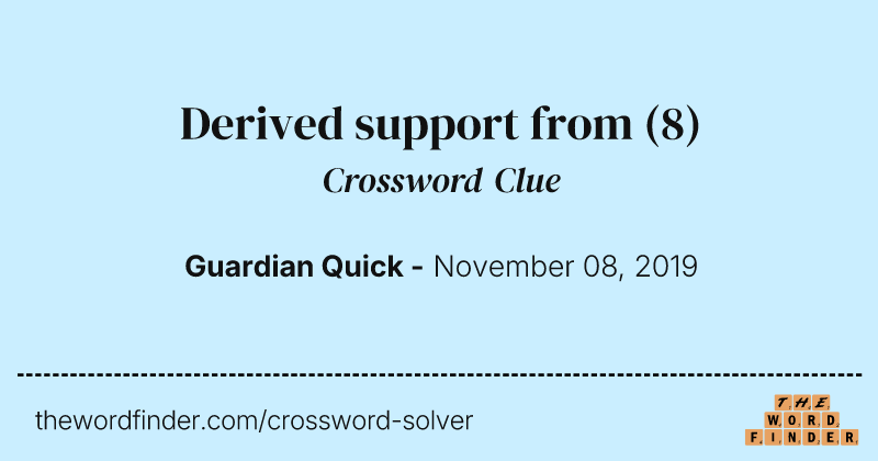 Derived support from crossword clue image