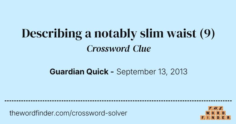 Describing a notably slim waist crossword clue image