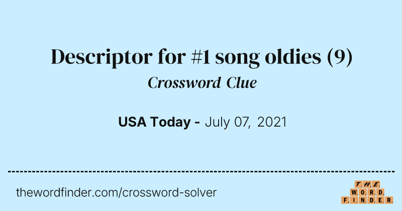 Descriptor for #1 song oldies crossword clue image