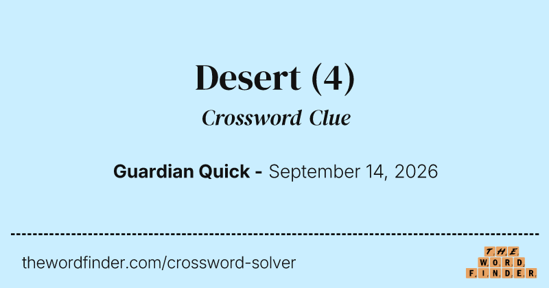 Desert crossword clue image