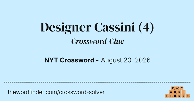 Designer Cassini crossword clue image
