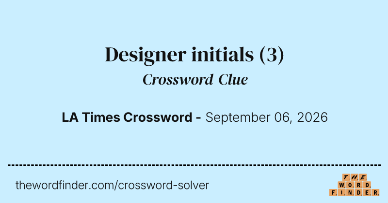 Designer initials crossword clue image