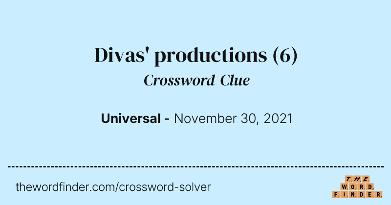 Divas' productions crossword clue image
