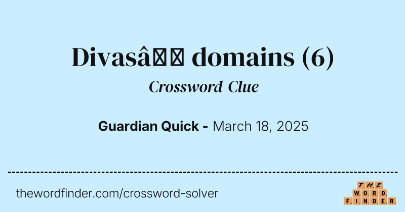 Divas’ domains crossword clue image