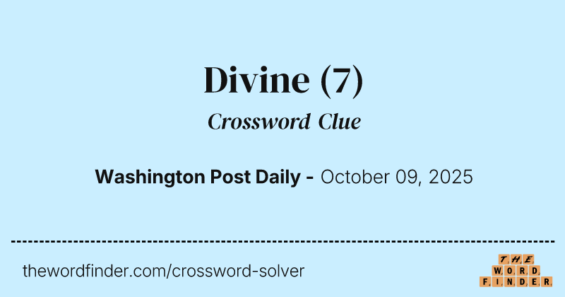 Divine crossword clue image